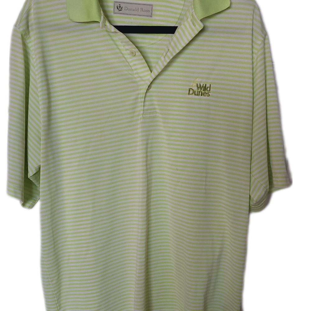 Men's Green Striped Polo Shirt